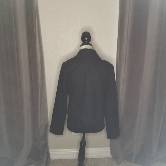 Black Wook Pea Coat - Picture 5 of 9